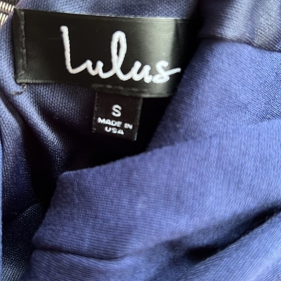 Lulus Love Galore Navy Blue Strappy Sleeveless Skater Dress Plunge Neck sz Small - Picture 5 of 9